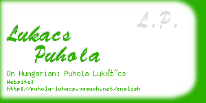 lukacs puhola business card